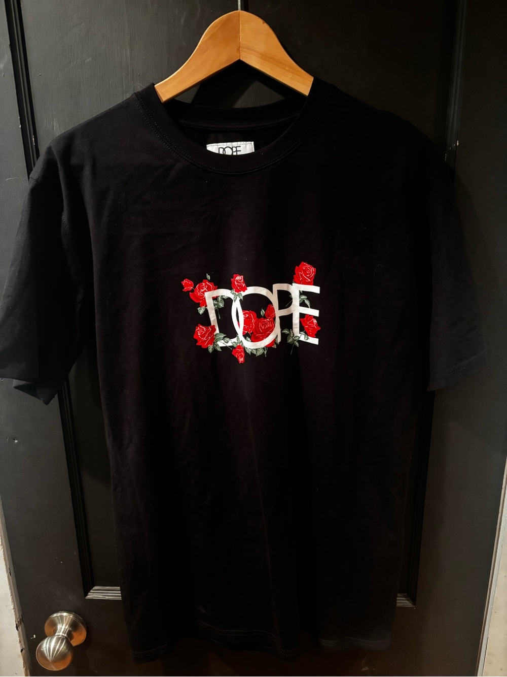 DOPE Have A Rose Black Graphic T-Shirt Men’s Large Like New